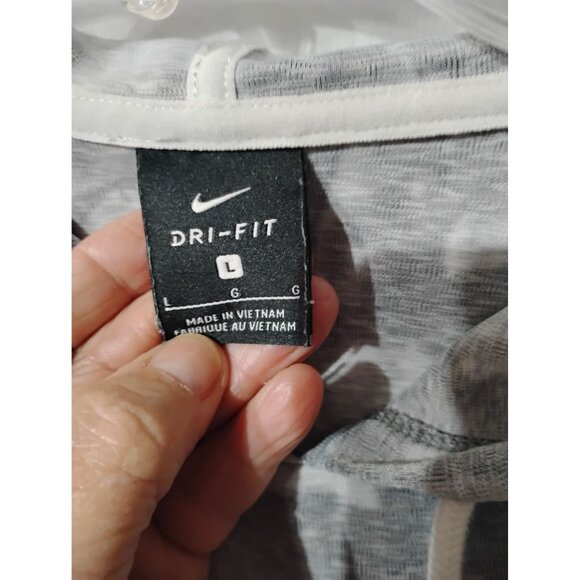 Nike Dri-Fit pullover hooded size lg gray white camo print work school activewea - Picture 3 of 6